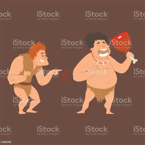 Caveman Primitive Stone Age Cartoon Neanderthal People Character