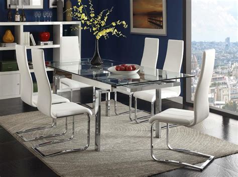 Coaster Dining Room Contemporary Wexford Chrome Dining Table 106281