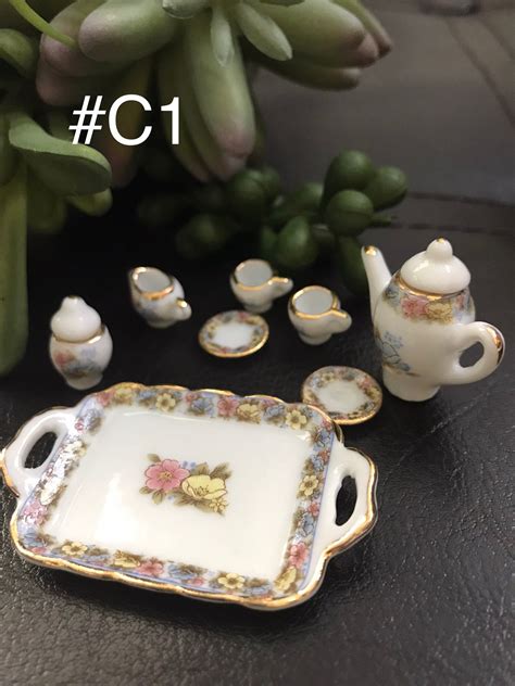 Miniature Porcelain Tea Set Etsy