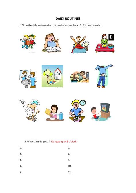 8 Best Images Of Daily Routine Worksheet Daily Routine Worksheet