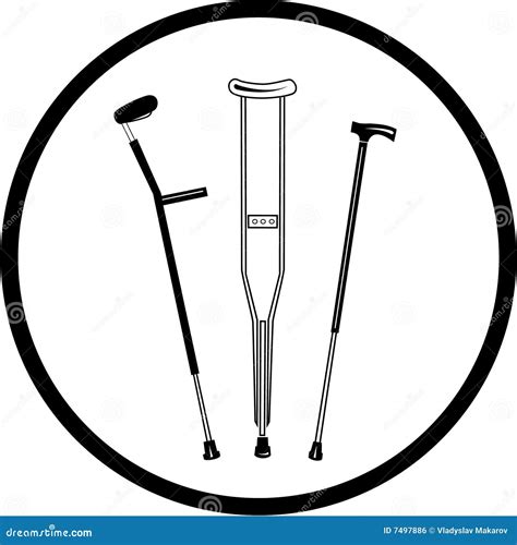 Crutches Icon Set Realistic Style Vector Illustration Cartoondealer