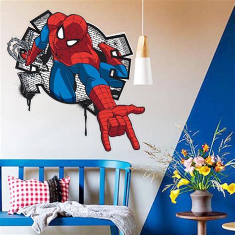 Spider Man Wall Sticker 3d Decal Mural Art Cartoon Movie Wallpaper For