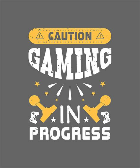 Caution Gaming In Progress Classic Tshirt Retro Painting By Jessica