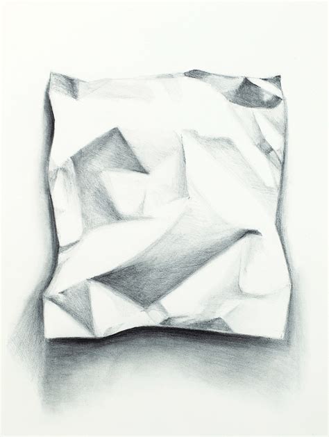 Crumpled Paper Drawing Original Etsy