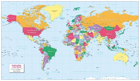 Political World Map Large Cosmographics Ltd Gambaran