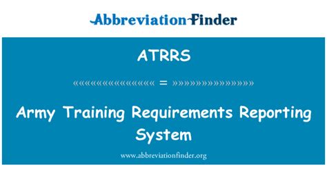 Atrrs Definition Army Training Requirements Reporting System