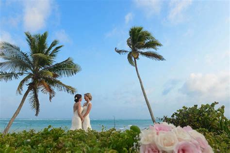 Two Brides Sunset Beach Destination Wedding Mexico Equally Wed Lgbtq Wedding Magazine And