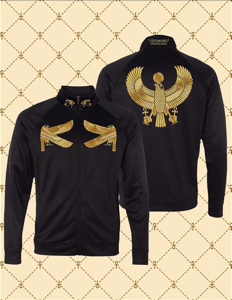 mens performance gold foil super heru track jacket pharaonic brand