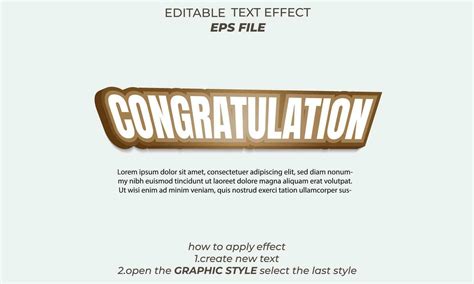 Congratulation Text Effect Typography 3d Text 25695087 Vector Art At