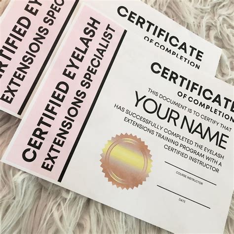 Eyelash Certificate Of Completion Lash Training Manual Etsy In 2021