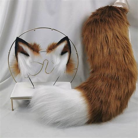 Brown Wolf 22in Tail Wolf Ears Cosplay Animal Ears Plush Etsy
