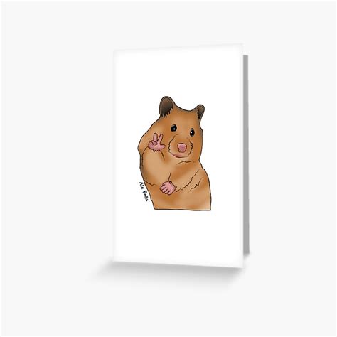 Hamster Love And Peace Meme Greeting Card By Drawsbyale Redbubble