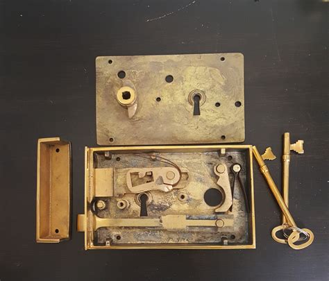 Large Horizontal Brass Rim Lock Antique Reproduction Etsy