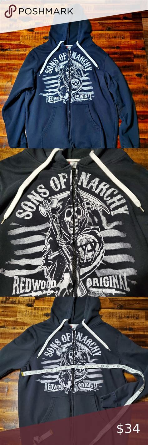 Sons Of Anarchy Biker Hoodie Redwood Original Biker Hoodie Anarchy