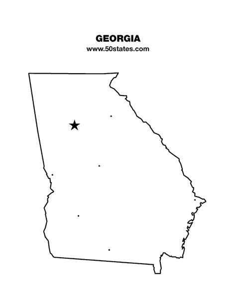 Free Printable Map Of Georgia Free Templates Printabl