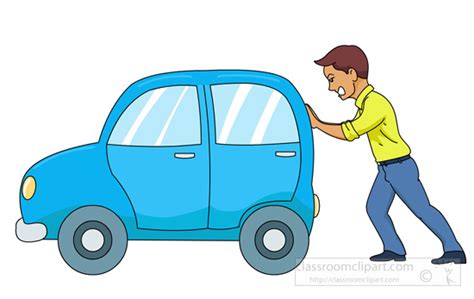 Person Pushing A Car Clip Art Library