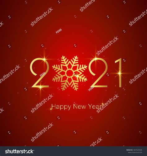 Vector Happy New Year 2021 Background Red Gold Royalty Free Stock