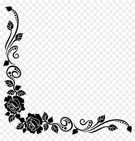 Flower Borders Clipart Black And White Get Images Four