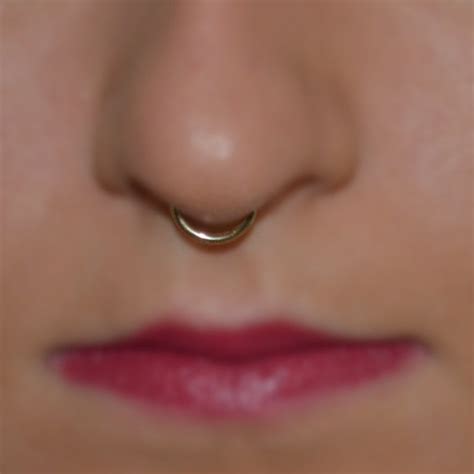 Gold Septum Ring Nose Ring Septum Jewelry 16g Cartilage Etsy