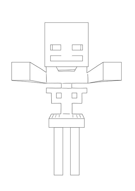 Funny Minecraft Skeleton Is Free To Print And Simple To Color Image