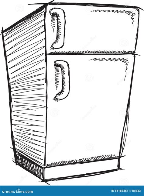 Doodle Refrigerator Vector Stock Illustration Illustration Of
