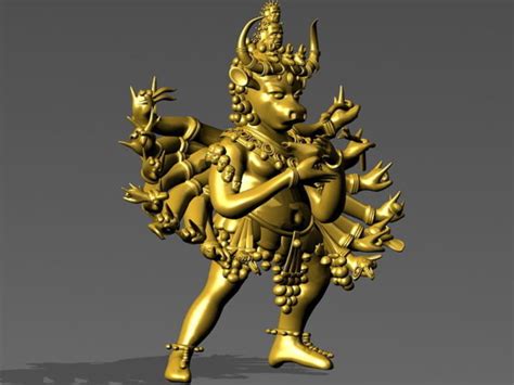 Bronze Buddha With Several Arms Free 3d Model Max Vray Open3dmodel