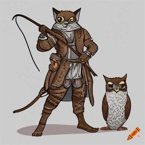 Catfolk Ranger With Owl On Craiyon