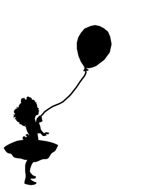 Girl Holding Balloon By Amy101 Girl Holding Balloons Silhouette Art Silhouette People