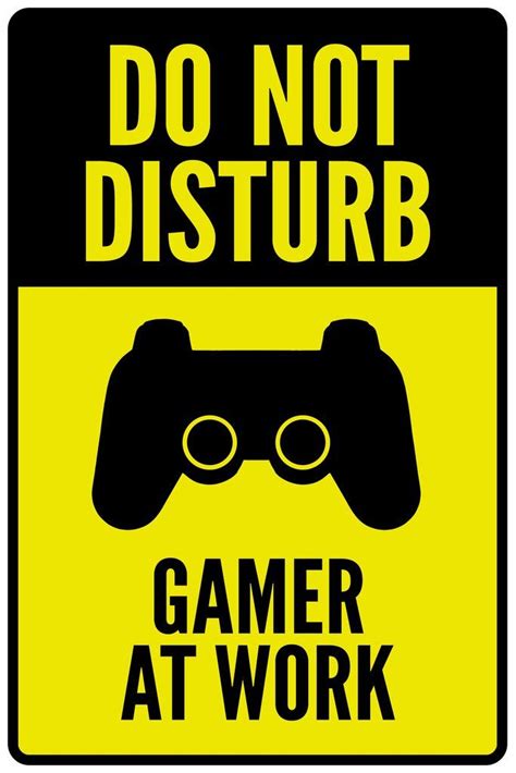 Warning Sign Do Not Disturb Gamer At Work Controller Ii Poster 12x18