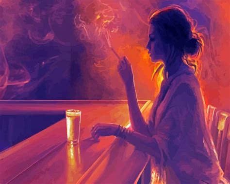 Smoking Girl Paint By Numbers Canvas Paint By Numbers