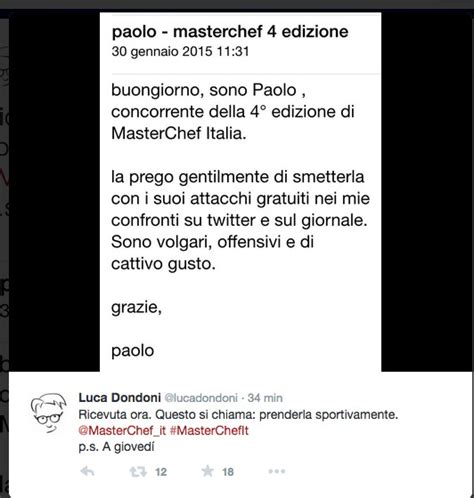 Se siete fan di masterchef✌e di hell's kitchen, seguitemi!19 dicembre #masterchefit 4! MasterChef: il concorrente Paolo si "ribella" a Luca ...