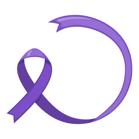 Purple Ribbon Icon In Flat Style Isolated On White Background Symbol