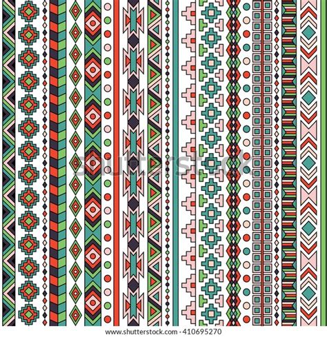Vector Folk Tribal Seamless Colorful Pattern Stock Vector Royalty Free