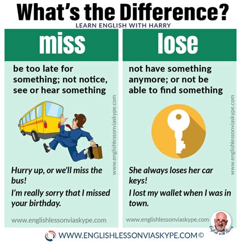 Difference Between Miss And Lose Learn English With Harry 👴