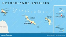 Netherlands Antilles Political Map Stock Vector - Illustration of ...