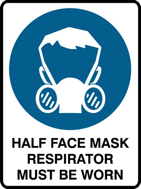 Plastic Tags Half Face Mask Respirator Must Be Worn Safety Sign