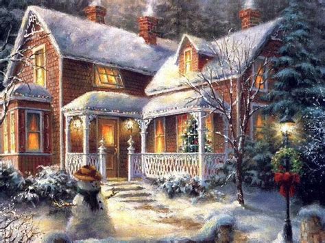 Glory to god in the highest, and on earth peace, good will toward men. My American Christmas | Thomas kinkade christmas, Christmas desktop, Christmas paintings
