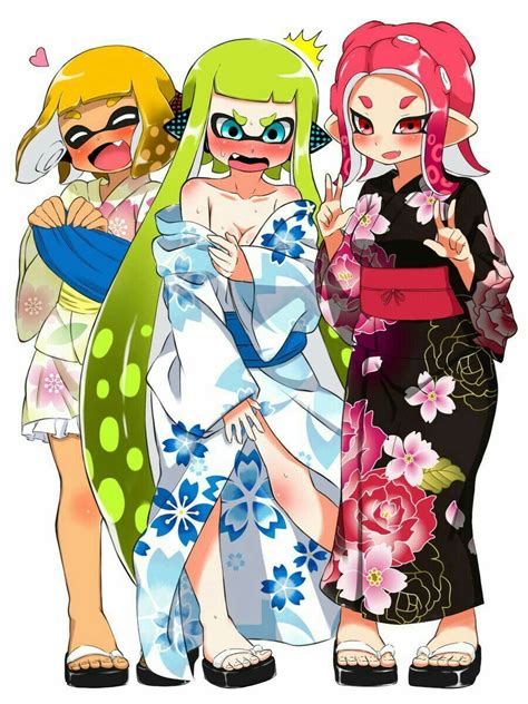 New Years Day With Agents Four Three And Eight かわいいアニメガール スプラトゥーン