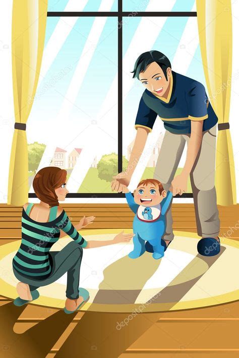 Descargar Padres Con Su Bebé — Ilustración De Stock Bebe