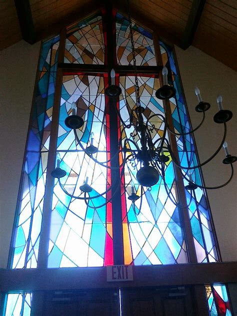 7x23 stained glass and glass beads on wood. Stained Glass Restoration-Grace Church of Orange ...