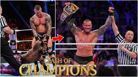 Randy Orton Winning Wwe Championship At Clash Of Champions 2019 Randy