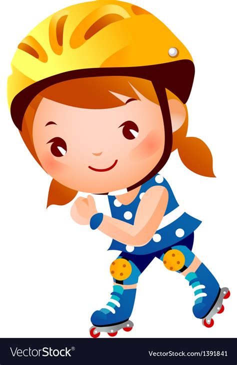 Girl On Rollerblades Royalty Free Vector Image