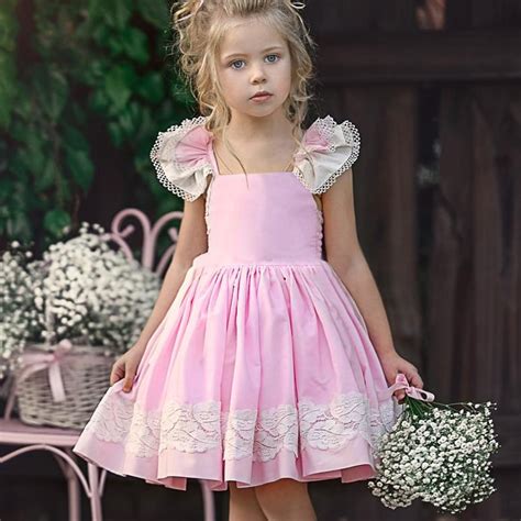 Girls Clothes Dress Baby Cute Flying Sleeve Princess Dress Kids Girl