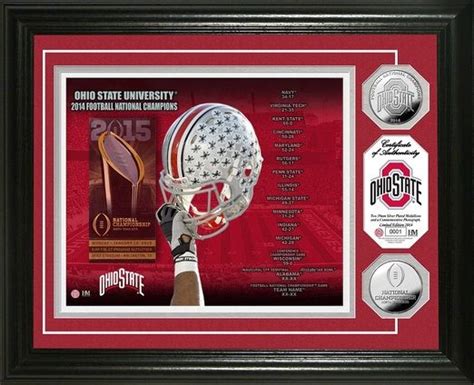 Ohio State 2014 College Football National Champions Silver Coin Photo