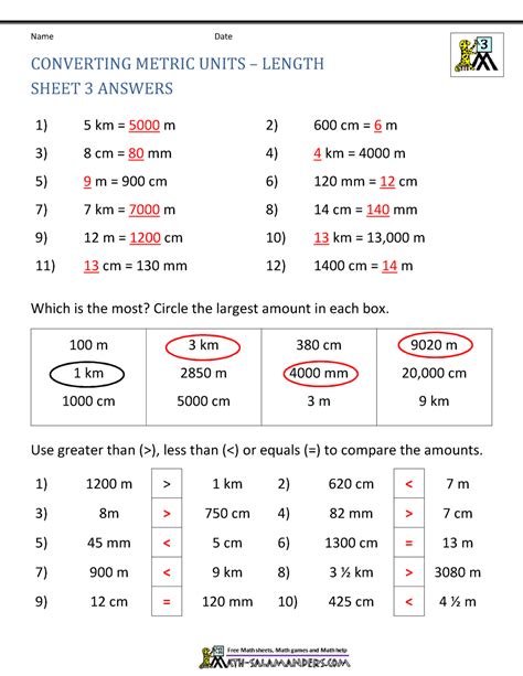 Metric Conversion Worksheet Pdf