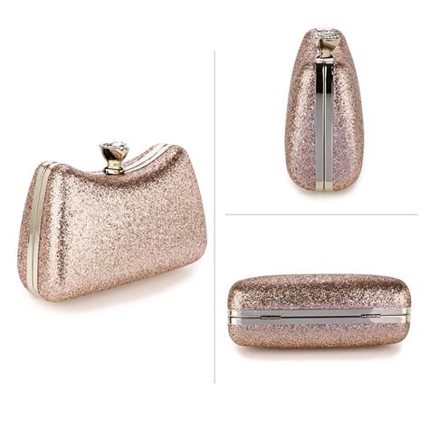 Agc00360 Pink Hard Case Diamante Clutch Bag