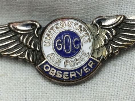 Vintage Usaf Pin Goc Observer Wings 1 14 United States Air Force