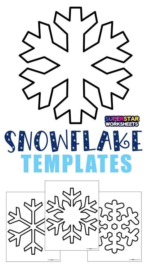 The Snowflake Templates Are Shown In Three Different Colors And Sizes