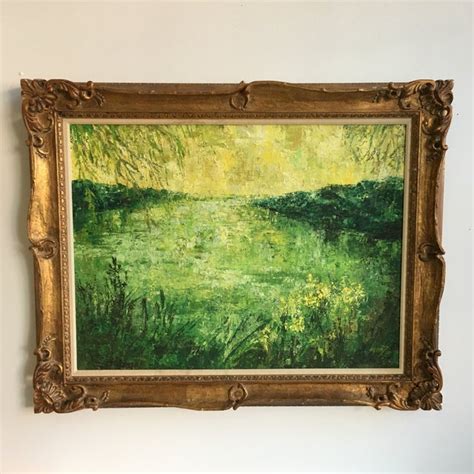 Original Green Landscape Oil Painting Chairish