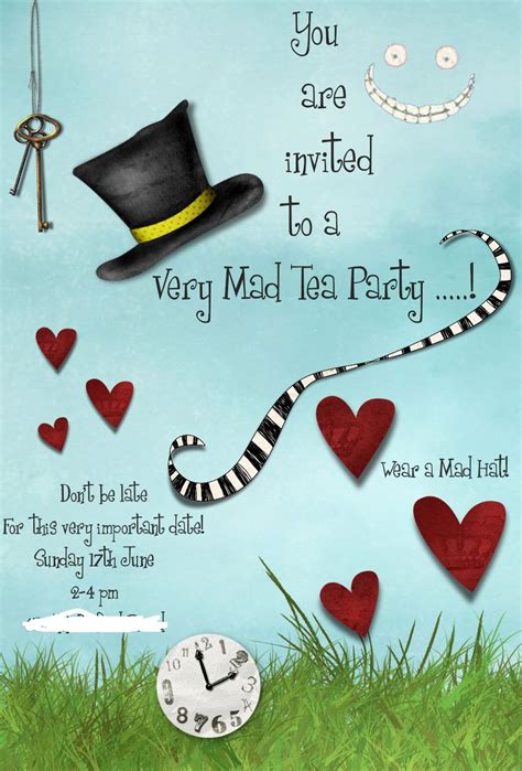 Mad Hatter Tea Party Invitations Templates Business Template Ideas
